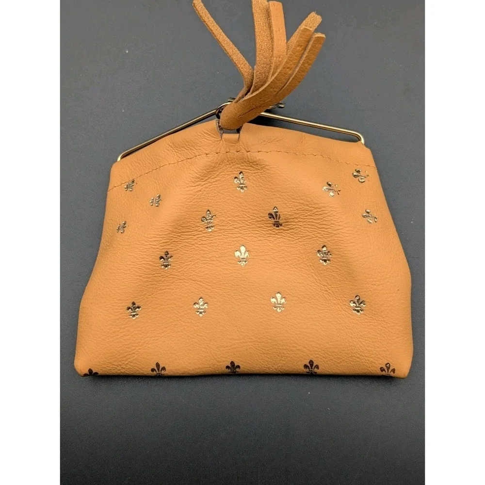 Vintage Firenze Leather Change Purse 1960s Bag Made In Italy Orange